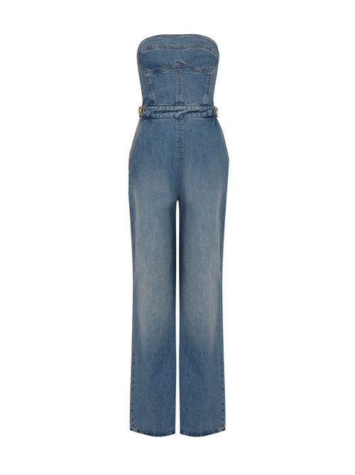Tuta bustier in denim di cotone con fibbie Elisabetta Franchi | TJ46I61E2139